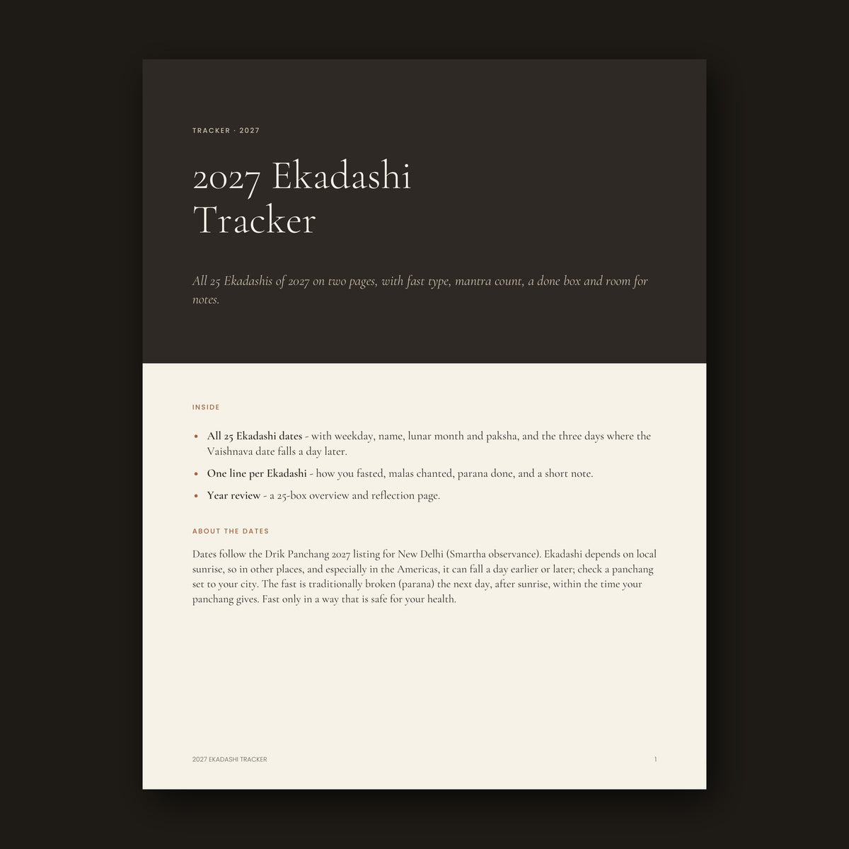 2027 Ekadashi Tracker cover