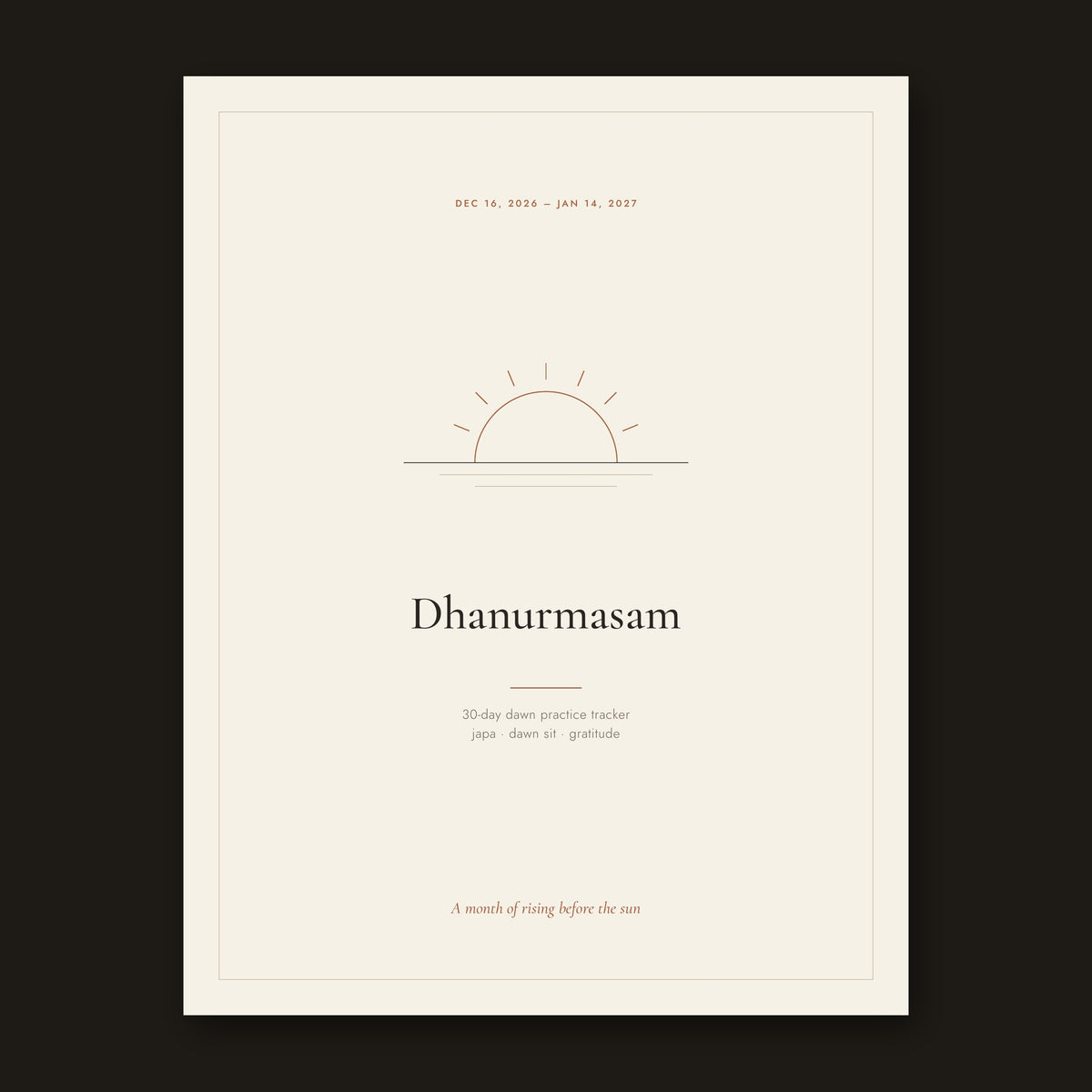 Dhanurmasam Dawn Practice Tracker cover