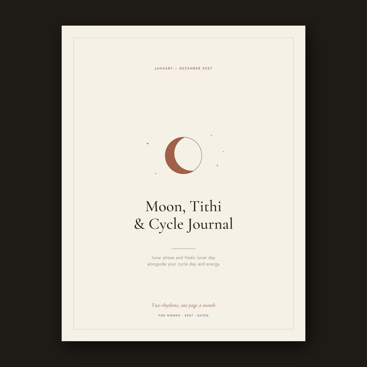 Moon, Tithi and Cycle Journal 2027 cover