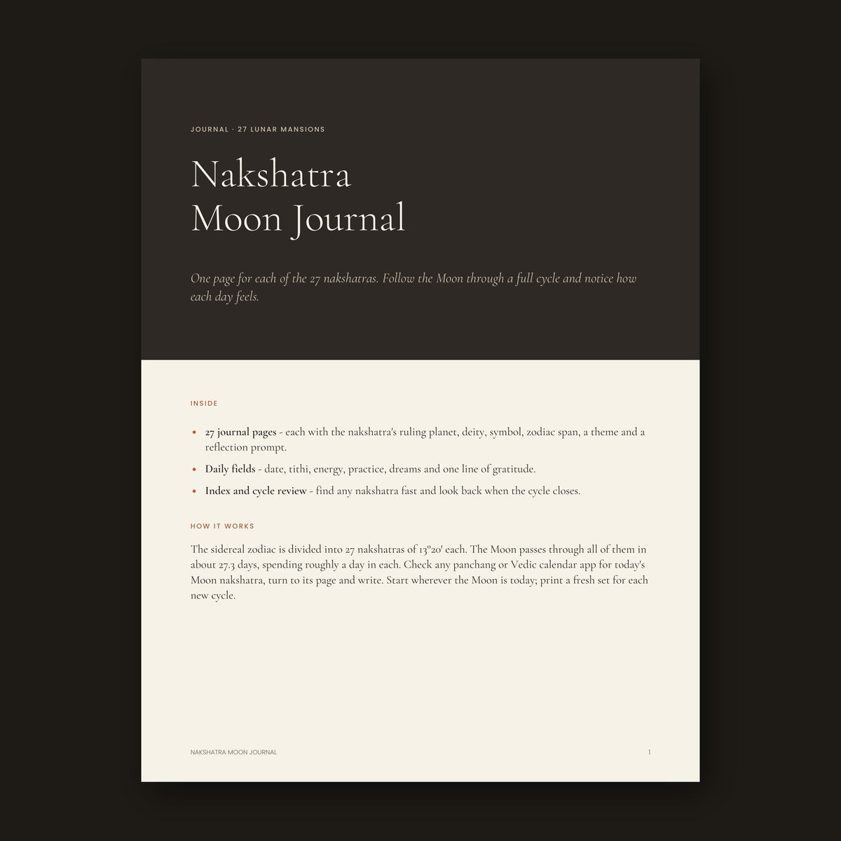 Nakshatra Moon Journal cover
