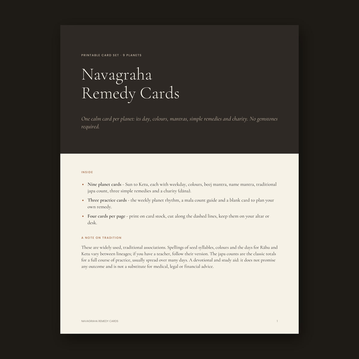 Navagraha Remedy Cards cover