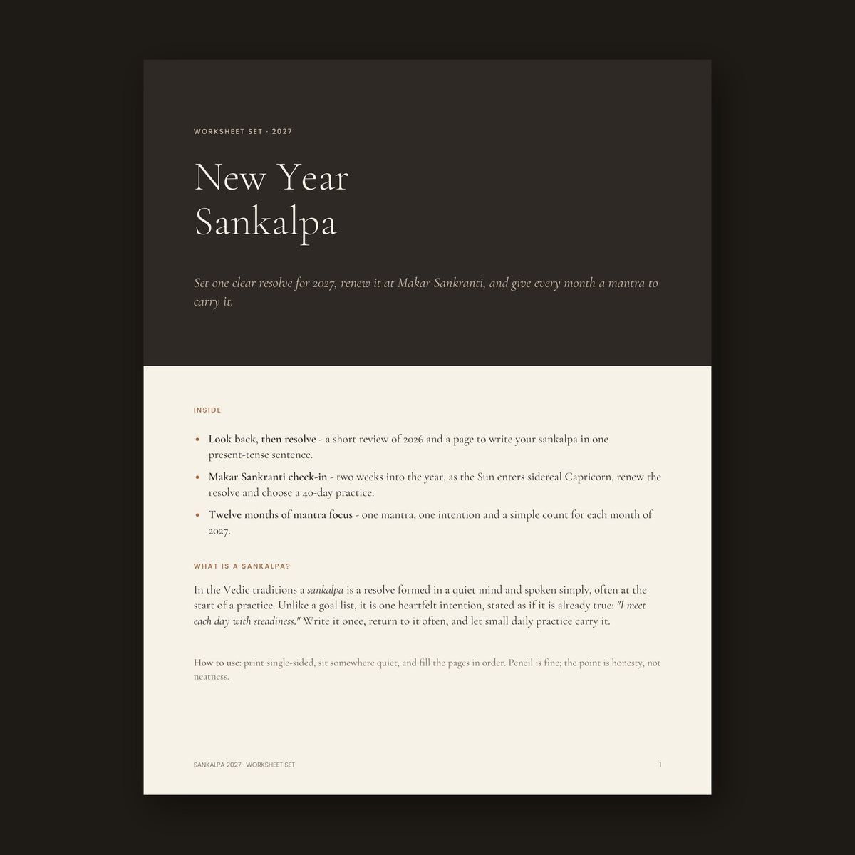 New Year Sankalpa Worksheet Set cover