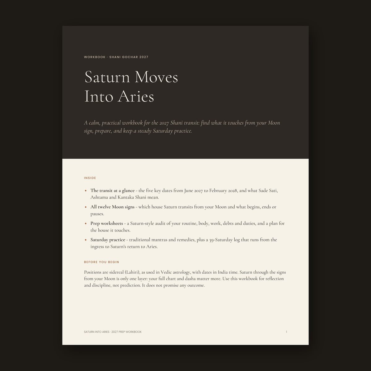 Saturn Into Aries 2027 Workbook cover