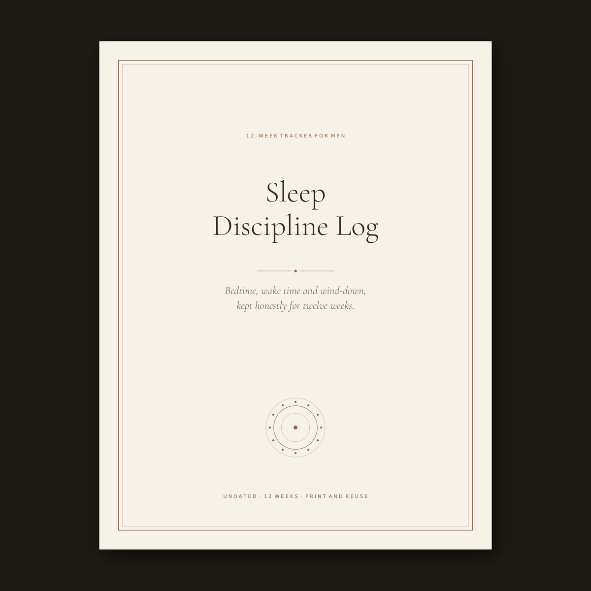 Sleep Discipline Log for Men cover