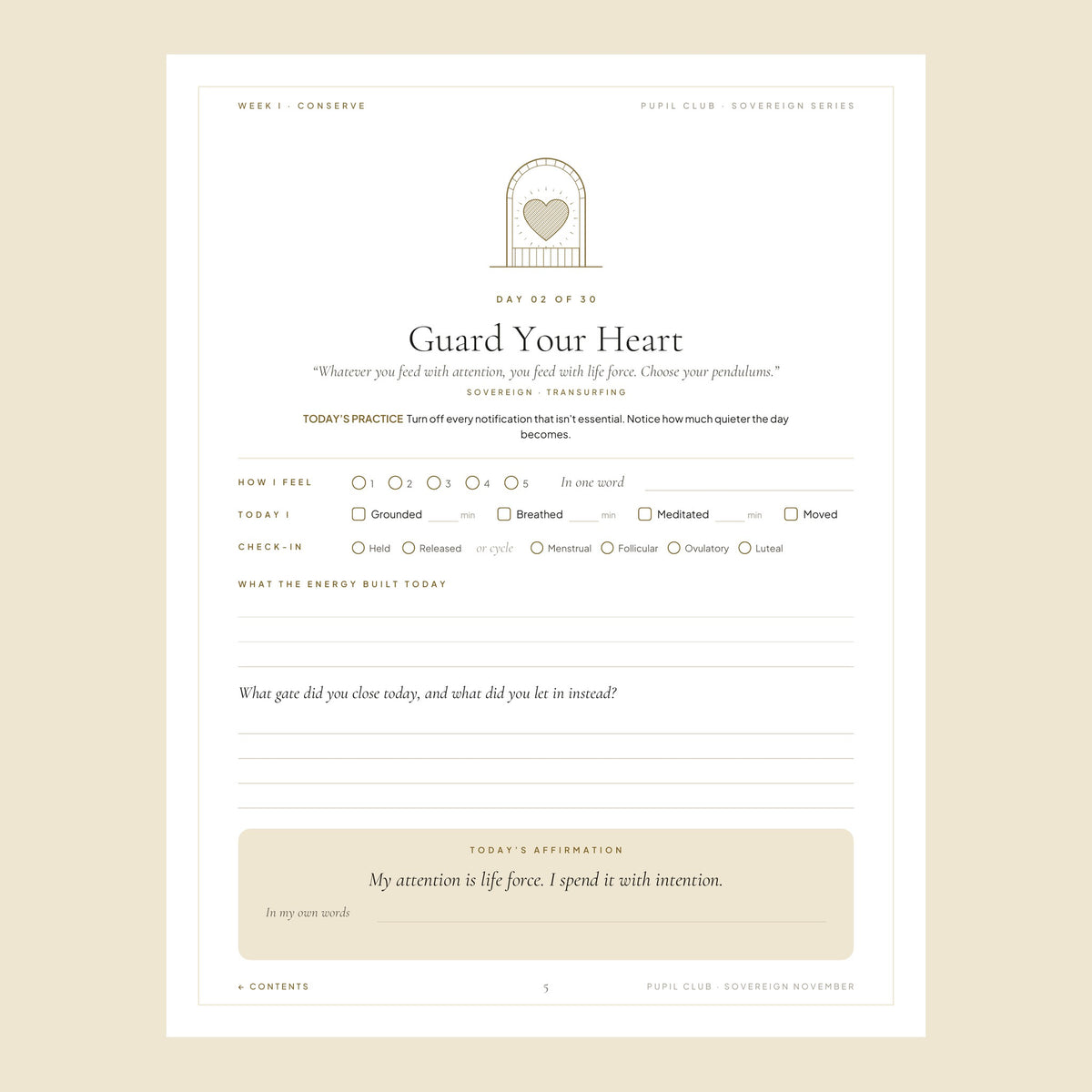 A daily page: Guard Your Heart